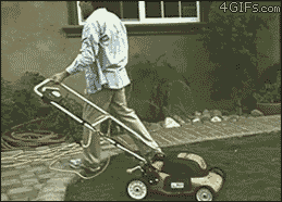 Image result for exploding lawn mower animated gif