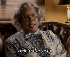 old black woman saying hell to the yeah