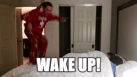 Jumping Wake Up GIF by Brimstone (The Grindhouse Radio, Hound Comics) - Find & Share on GIPHY