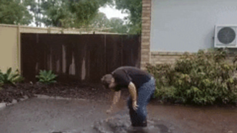 Clearing blocked drain gif