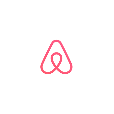 animated sticker of the Airbnb pink logo
