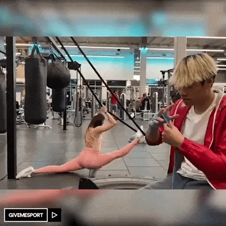 When there is hot girl in gym, funny GIFs 