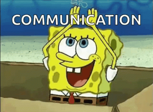 animated GIF SpongeBob SquarePants with "communication"