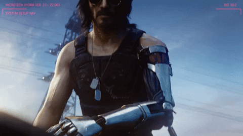 Keanu Reeves in the upcoming Synthwave game Cyberpunk 2077