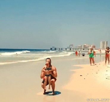 beach dad flip trick cheerleading