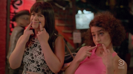 broad city smile middle finger drawing