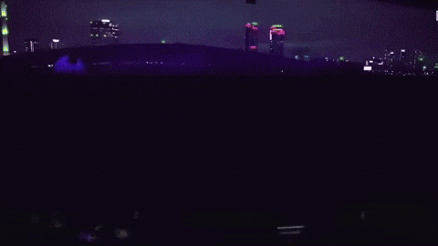 ARMY purple ocean of lightsticks at a BTS concert