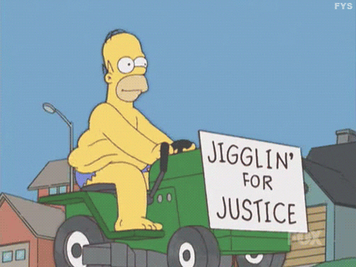 homer simpson the simpsons fat justice jiggle
