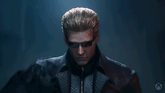Wesker medianoche estilo Resident Evil 5 con chaqueta para mercenarios Giphy