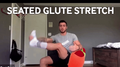 seated glute stretch