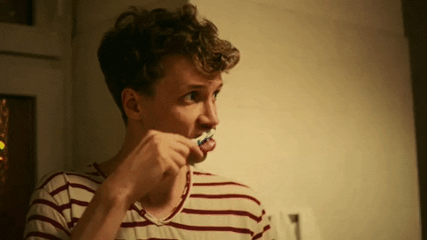 Image result for brushing teeth gif