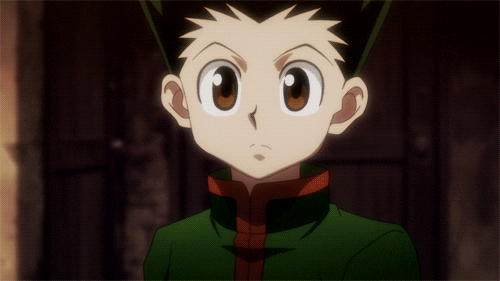 Gon Freecs, character from Hunter x Hunter, thinking while steam coming out from his ears because of overheating.