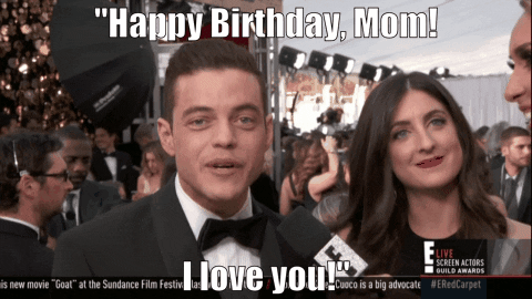 Someone saying "Happy birthday, Mom. I love you"