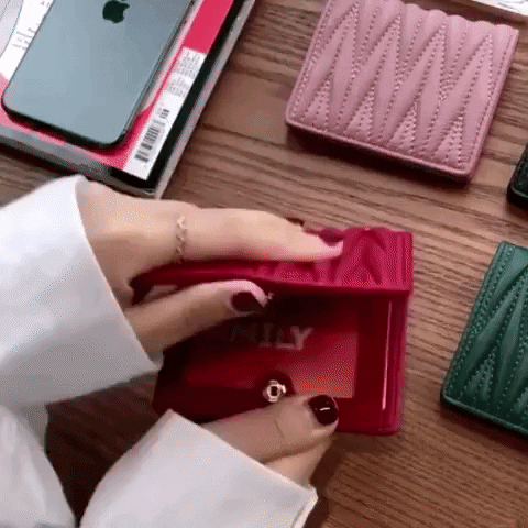 women quilted leather cardholder wallet