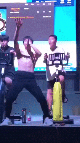 Workout in concert in funny gifs