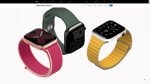 Gif showing the Apple watch 3D visual effect