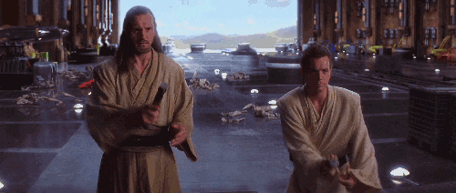Qui-Gon Jinn y Obi-Wan Kenobi en La amenaza fantasma.- Blog Hola Telcel