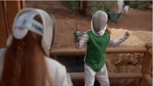 Image result for fencing the parent trap gif