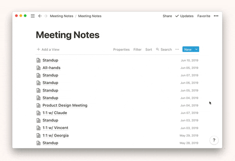 Vista Calendario en una base de datos Notion
