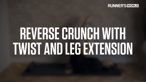 Reverse Crunch With Twist and Leg Extension