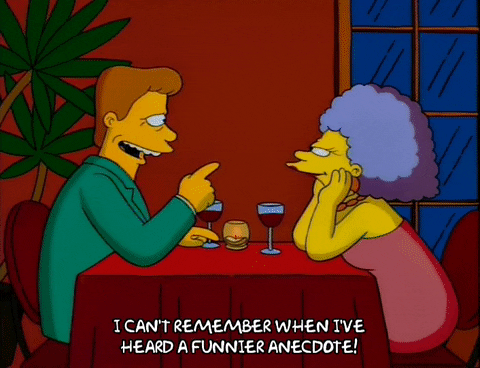 simpsons troy mcclure and selma dinner date shows how older people can communicate better romantically