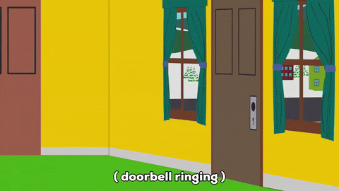 South Park eric cartman wondering answering doorbell GIF