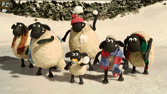 Shaun The Sheep Snowball Fight GIF by Aardman Animations
