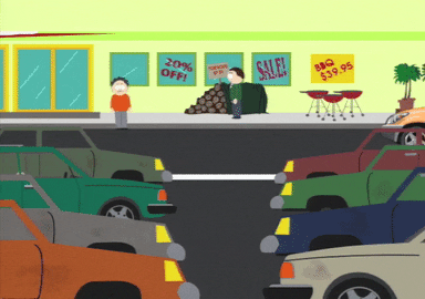 South Park walking cars parking lot