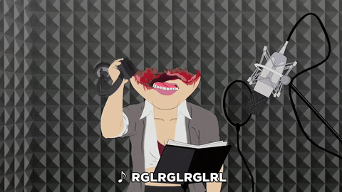 GIF of Britney Spears singing in an episode of South Park with no head.