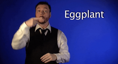 Sign Language Eggplant GIF by Sign with Robert - Find & Share on GIPHY