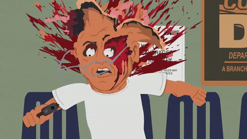 South Park gun gross head explode