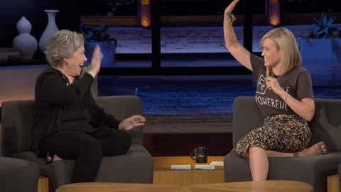 High Five Kathy Bates GIF by Chelsea Handler