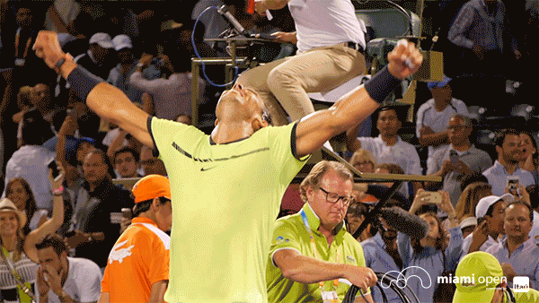 Excited Rafael Nadal GIF by Miami Open