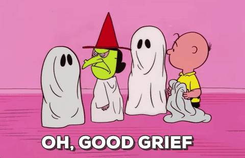  its the great pumpkin charlie brown halloween costumes oh good grief GIF