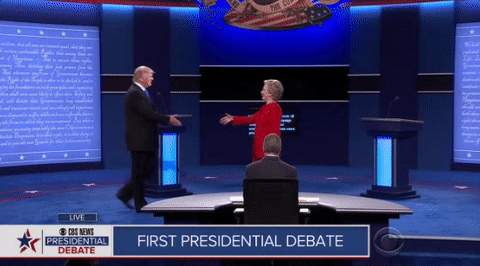 Election 2016 hillary clinton debate handshake presidential debate 2016
