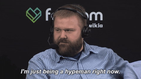 GIF of man saying "I'm just being. a hypeman right now."