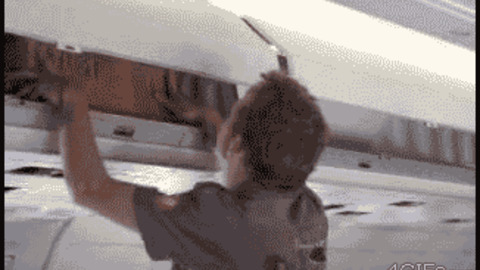 How To Close Aircraft Overhead Compartment Funny Gif