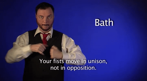 Sign Language Bath GIF by Sign with Robert - Find & Share on GIPHY