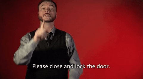 Sign Language Please Close And Lock The Door GIF by Sign with Robert - Find & Share on GIPHY