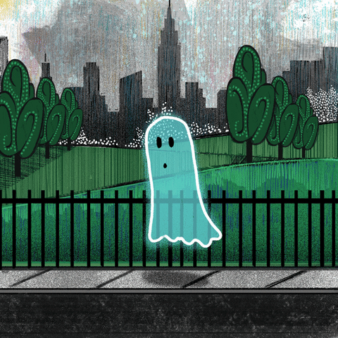 Ghost Boo GIF by Dan Blaushild - Find & Share on GIPHY