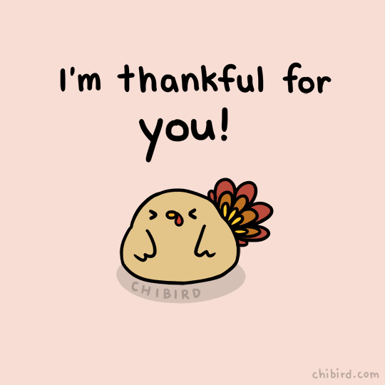 I'm thankful for you text with a small cartoon turkey