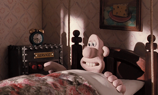 Wallace And Gromit staying in bed