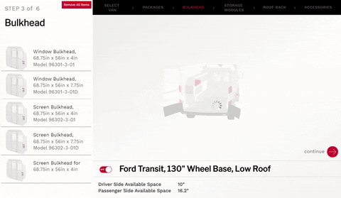 Fleet users can select a combination of shelving, hooks, and other storage solutions.  -  Screencap from the  Weather Guard website