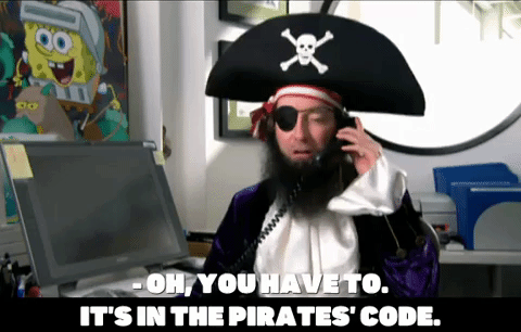 Spongebob pirate on the phone