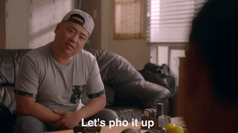 Gif of man saying "Let's pho it up," from Kim's Convenience store show.