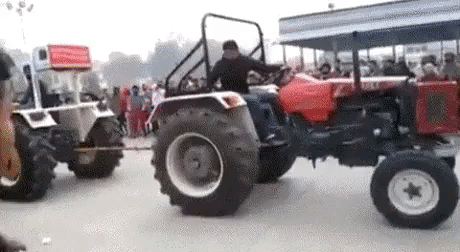 Tractor Tug Of War in funny gifs