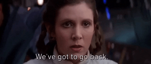 Princess Leia, "we have to go back" GIF. Source: GIPHY.com