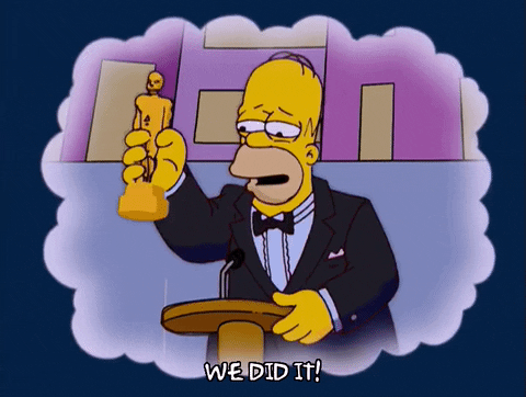 Homer accepting awards