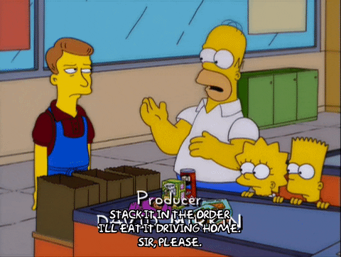 shopping human interaction The Simpsons