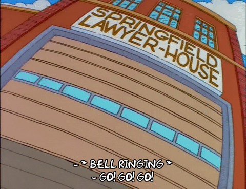 Image result for simpsons lawyer-house gif"